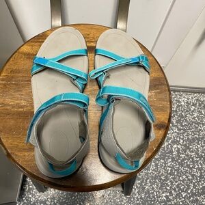 Teva Teal and Gray Strappy Sandals, 11